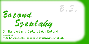 botond szeplaky business card